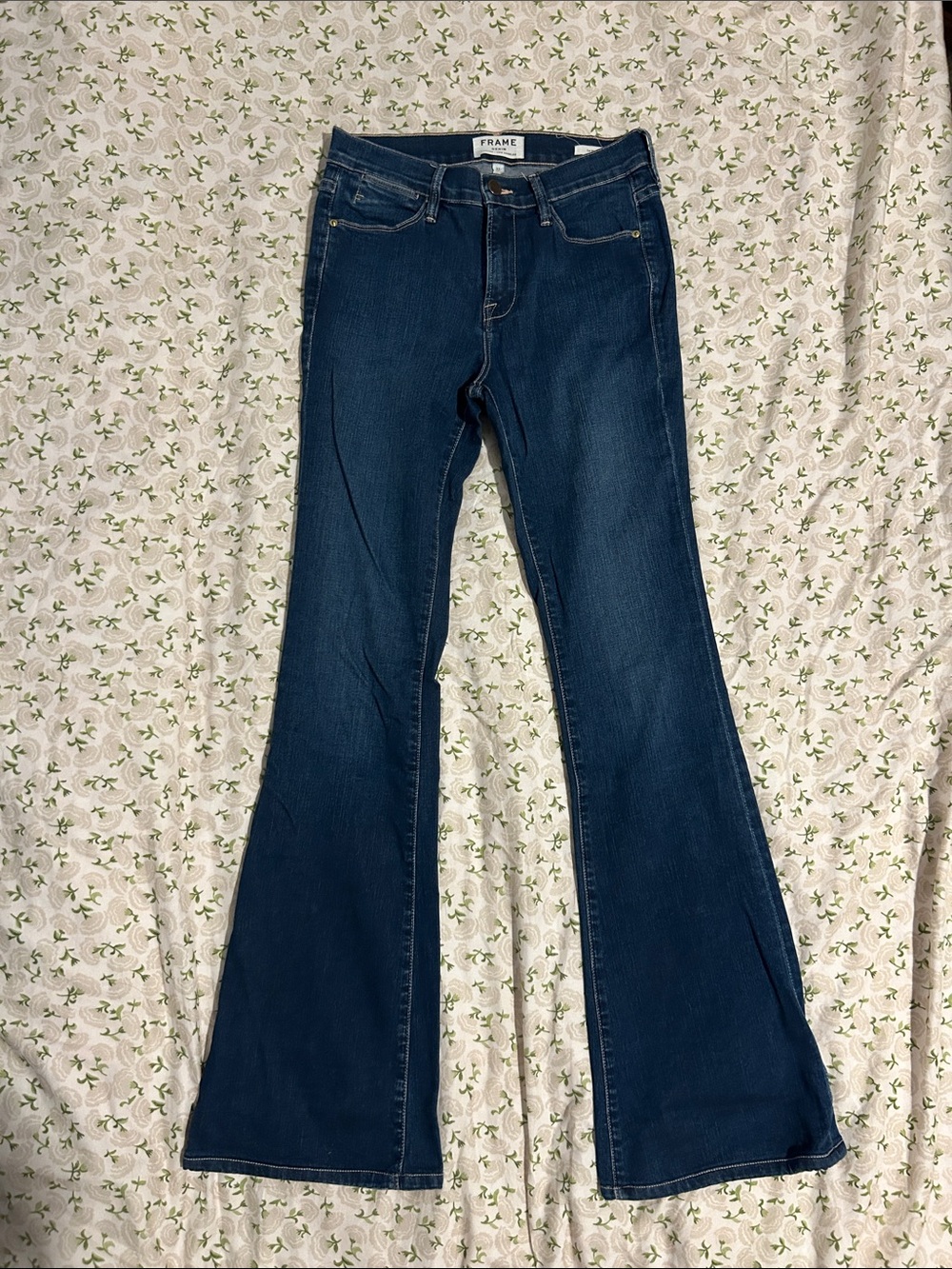 Frame Denim Deep Blue Flare Jeans